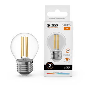 Лампа светодиодная Gauss Filament Elementary E27 8W 2700K 52218