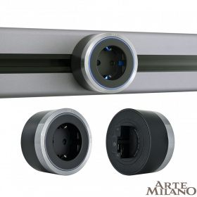 Трековая розетка Arte Milano Am-track-sockets 380066TS LED/ES Grey