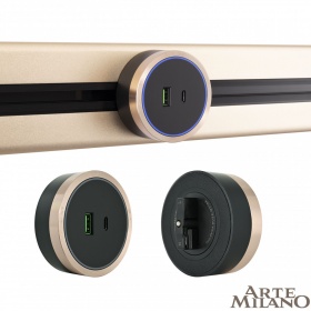 Трековая розетка Arte Milano Am-track-sockets 380066TS LED/USB-Type-C Gold