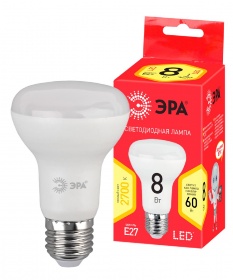 Лампа светодиодная Эра E27 8W 2700K LED R63-8W-827-E27 R Б0050701