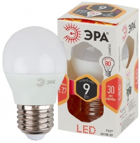 Лампа светодиодная Эра E27 9W 2700K LED P45-9W-827-E27 Б0029043