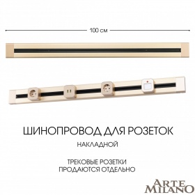 Накладной шинопровод Arte Milano Am-track-sockets 382301TO/100 Gold