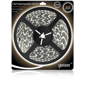 Светодиодная лента Gauss 14,4W/m 60LED/m 5050SMD теплый белый 5M 312000114