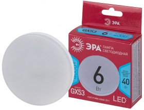 Лампа светодиодная Эра GX53 6W 4000K LED GX-6W-840-GX53 R Б0054243