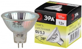 Лампа галогенная Эра GU5.3 50W 3000K GU5.3-MR16-50W-12V-CL Б0051798