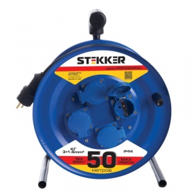 Удлинитель на металлической катушке 4-местный Stekker PRF02-31-50 50м 39787