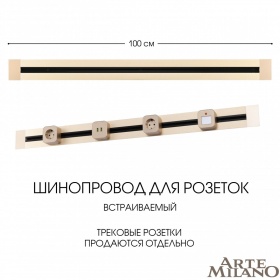 Встраиваемый шинопровод Arte Milano Am-track-sockets 382301TB/100 Gold