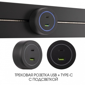 Трековая розетка Arte Milano Am-track-sockets-39 399731TS/USB-Type-C Black