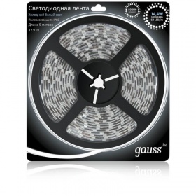 Светодиодная влагозащищенная лента Gauss 14,4W/m 60LED/m 5050SMD холодный белый 5M 311000314