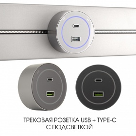 Трековая розетка Arte Milano Am-track-sockets-39 399732TS/USB-Type-C Silver